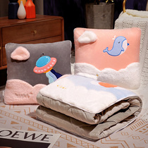 Pillow quilt dual-use winter nap pillow is carried in the car pillow office thickened folding blanket two-in-one