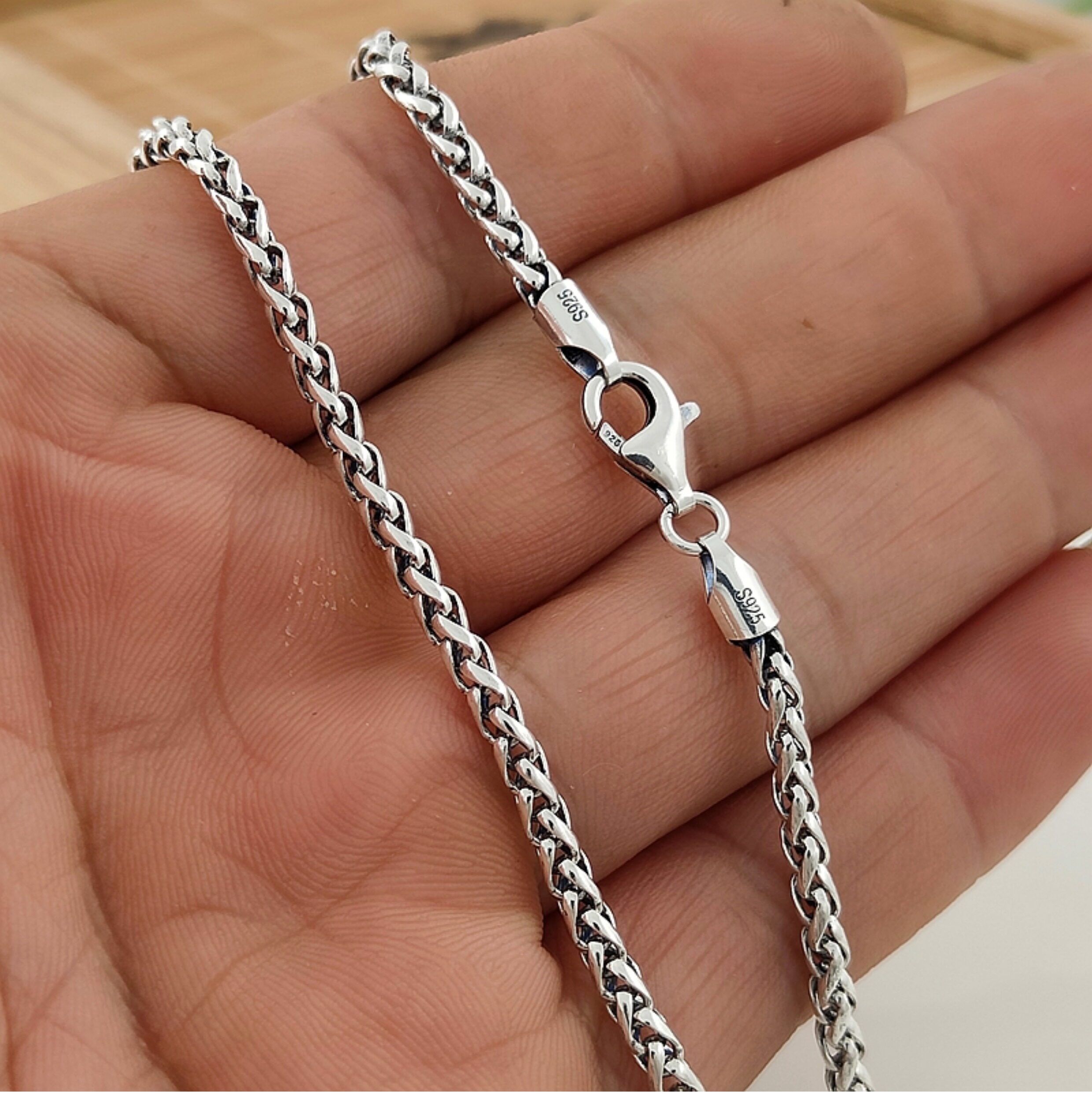 Серебряное ожерелье 纯银男项链个性时尚生日礼物s925银扭纹麻花项链男吊坠配链饰品 Extreme