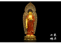 Taiwan Pure Bronze Western Sant San Statue 88CM High Solemn Painting of the Golden Buddha Statue of Buddha Hall of Amitabu Buddha