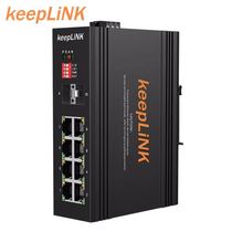 keepLINK Gigabit Industrial Ethernet Switch 8-port 2 optical 8 Electrical Optical Fiber Transceiver Photoelectric Converter