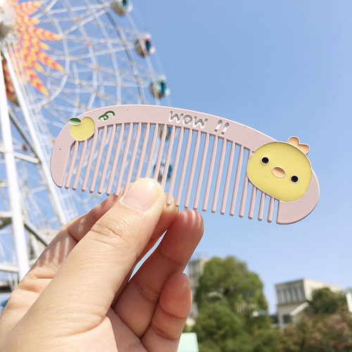 Мультяшный металлический монстр, портативная маленькая металлическая безвредная безопасная расческа для школьников, не повреждает волосы