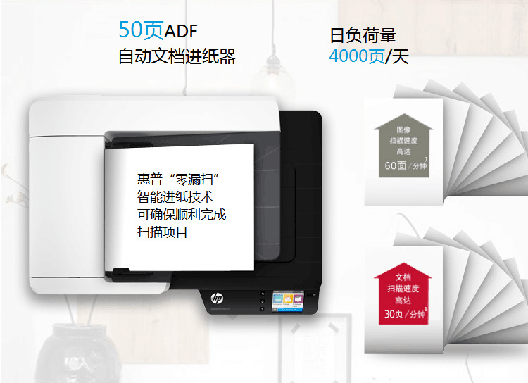 HP HP 4500FN1 Flat + ADF Nạp giấy tốc độ cao Zero Margin Máy quét mạng không dây Tự động song công - Máy quét