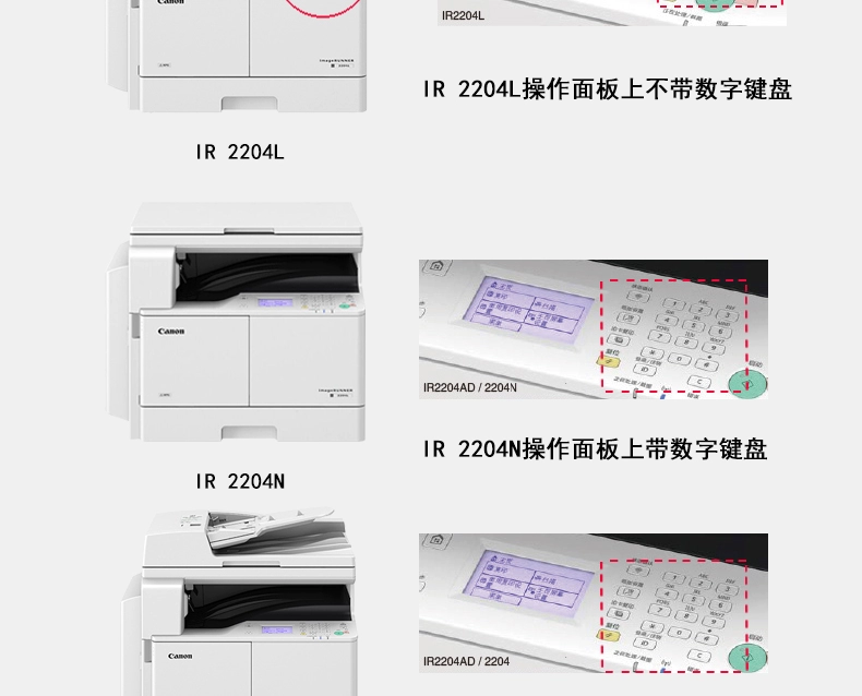 Máy in kỹ thuật số đen trắng của Canon IR2204L 2204N 2204AD in laser kỹ thuật số đen trắng - Máy photocopy đa chức năng