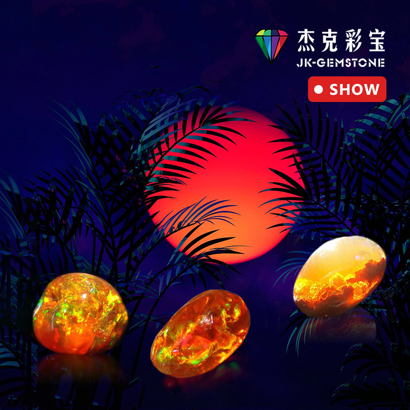 Jack Colorful Gem Fire Eu Mexico natural nude stone 18K necklace ring pendant customised color jewel