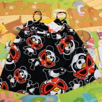 High-end custom black super pacifier full print panda vest skirt Japanese edition tide brand girl cute cotton childrens skirt suspender dress