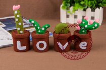 Cut-free non-woven fabric DIY material bag multi-meat potted LOVE flower decorative flower