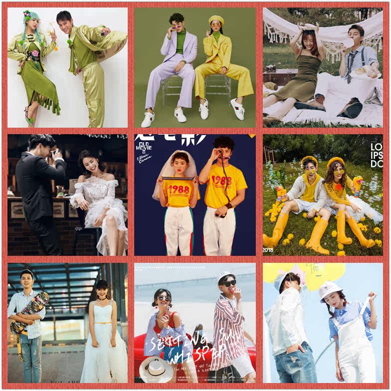 Photo Gallery Themed Exhibition New Brigade Beat Street Pat Suit Suit Personality Couple Writing True West Suit Wedding photography Clothing