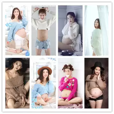 New fresh pregnant women photo clothing photo studio wool theme pink brown blue white photography clothing photo one shoulder