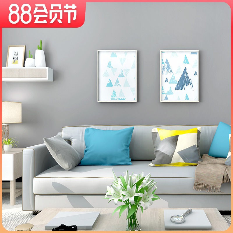 Nordic-style wallpaper bedroom living room simple modern light gray color pure matte non-woven wallpaper