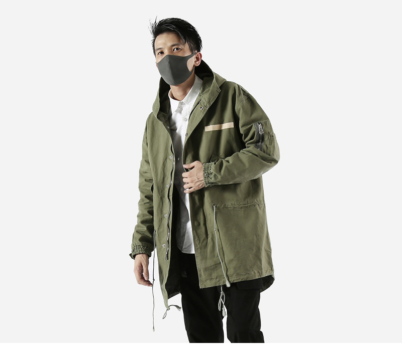 Tide thương hiệu Harajuku Nhật Bản retro nam gió hoang dã M51 dụng cụ Yu Wenle áo gió dài nam áo gió điều hoà