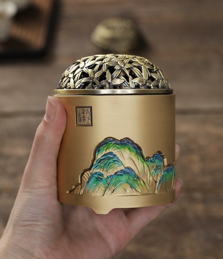 年代物 貴重 銅製細工 薰香炉 香炉 仏具 茶道具 香道具 在銘 銅 細工