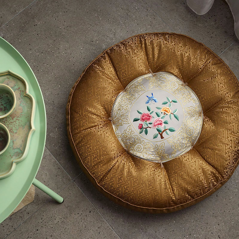 Furnishing asianart tatami futon meditating large Chinese fabric bay window futon cushion hand embroidery thickening