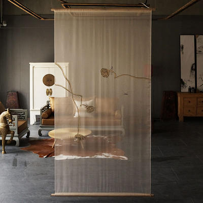 The asianart Chinese-style living room, entrance hall and dining room feature ancient Song-style aesthetic partitions, screens and high-end hanging curtains