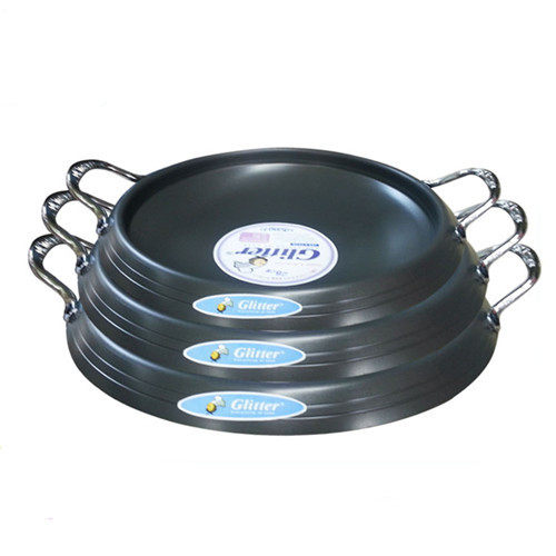 South Korea Imports Glitter Tonpot Force pan fried rice cake pan Shallow Stockpot Catering Shop Special Pan Aluminum Alloy Pan