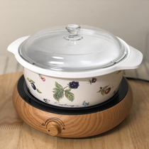 South Korea Imported Black Fruits Ceramic Soup Pan Heat Resistant Cooking Soup Pan Home Cuisine Pan Glass Cover Stockpot Cooking Stockpot 3L