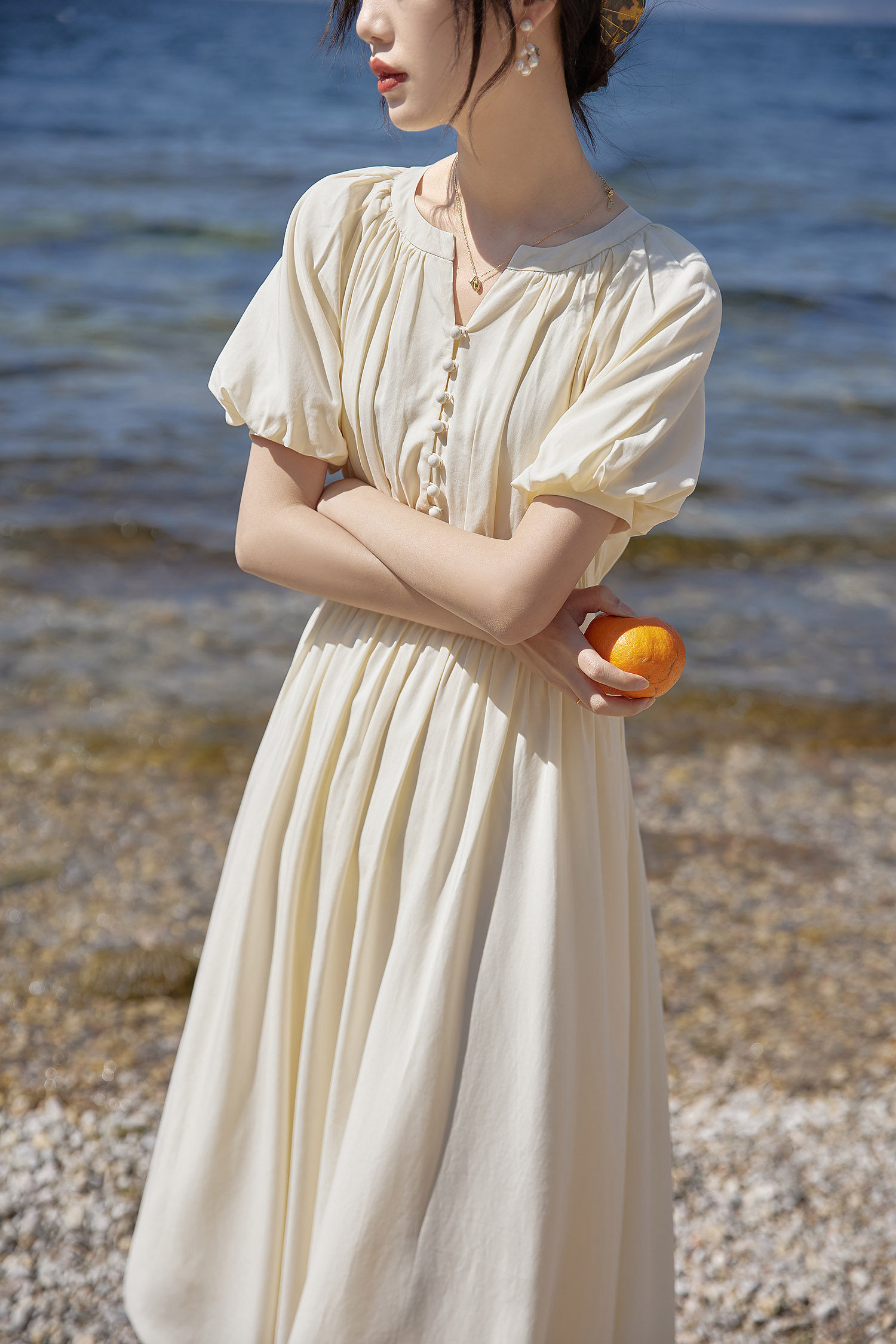 GOJO French first love skirt retro gentle wind long skirt summer new temperament fairy waist high-end dress