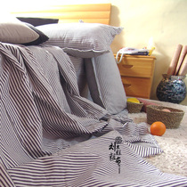 (Liu Dajie coarse cloth) value special cotton old coarse cloth sheet cotton black and white pinstripe splicing