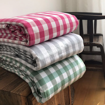 (Liu eldest sisters home) Just got to the new fresher plaid pure cotton old coarse cloth four pieces of pure cotton kit special price