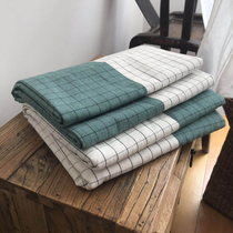 Sister Lius home Jingwei cotton new old coarse cloth sheet three-piece set four-piece quilt 1 5 m bed lattice
