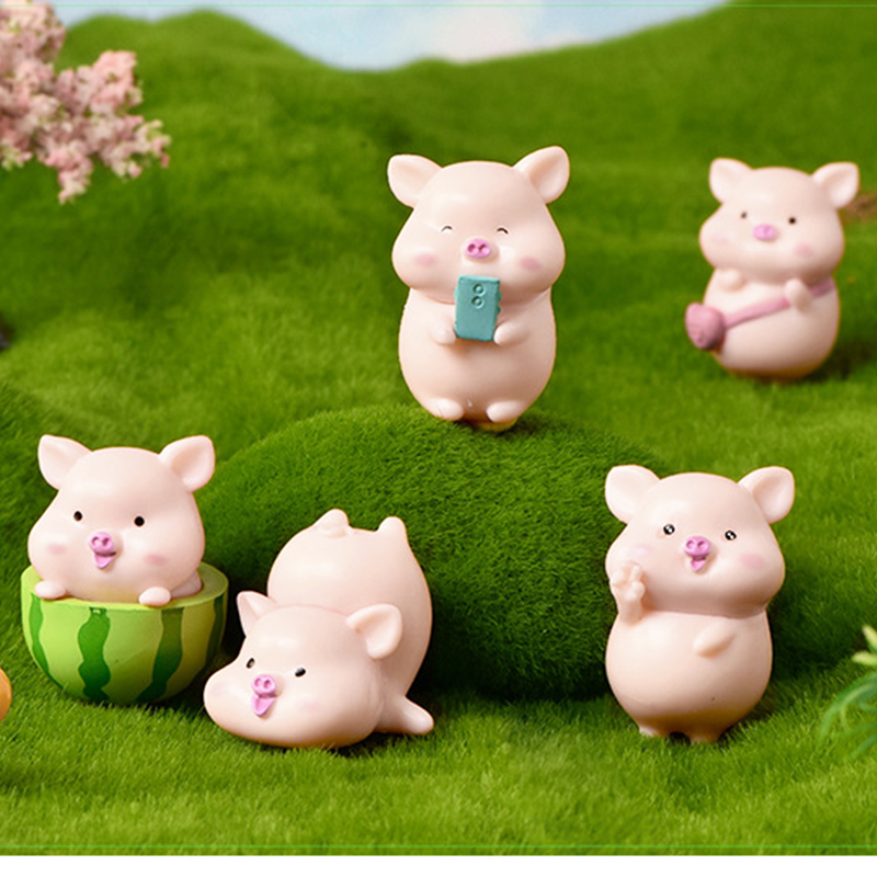 Sheng Xiao Photographic Watermelon Small Pig Paparazzi Doll Water Ethnic Flowers Wood Potted Plant Dress For Birthday Baking Cake Ornaments-Taobao