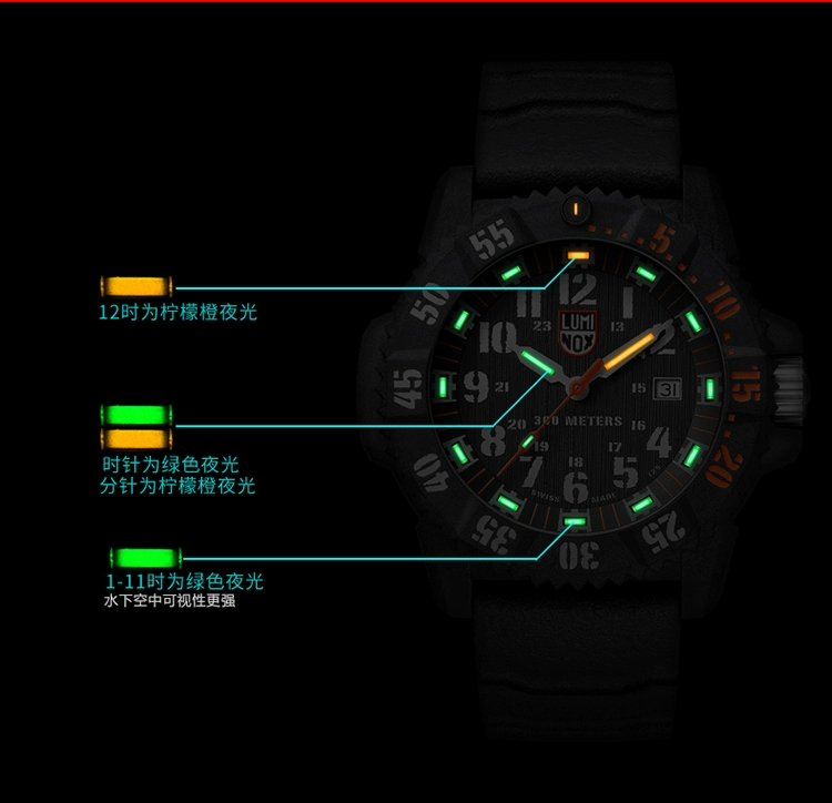 Đồng hồ nam quân đội Thụy Sĩ LUMINOX Lei Meinuo 3801.C đồng hồ rực rỡ thể thao ngoài trời không thấm nước - Giao tiếp / Điều hướng / Đồng hồ ngoài trời