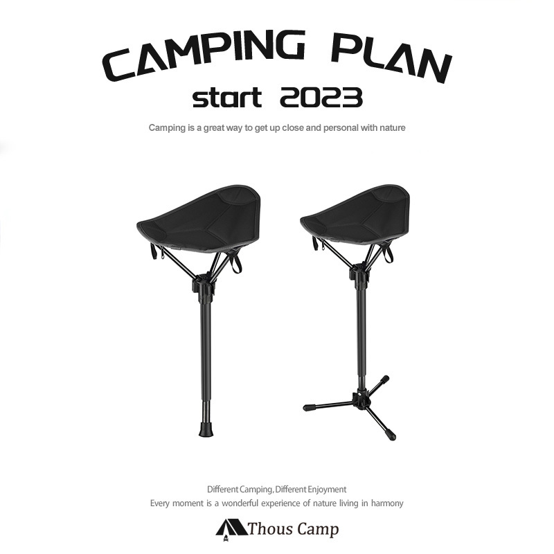 Outdoor Aluminum Alloy Telescopic Folding Stool, Portable Queueing Tool for Subway Stations, Adjustable Foldable Seat Outdoor Aluminum Alloy Telescopic Folding Stool, Portable Queueing Tool for Subway Stations, Adjustable Foldable Seat