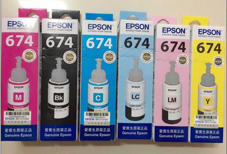 Original ink L801 L805 L850 L1800 6-color printer continuous ink supply system ink T6741-6746