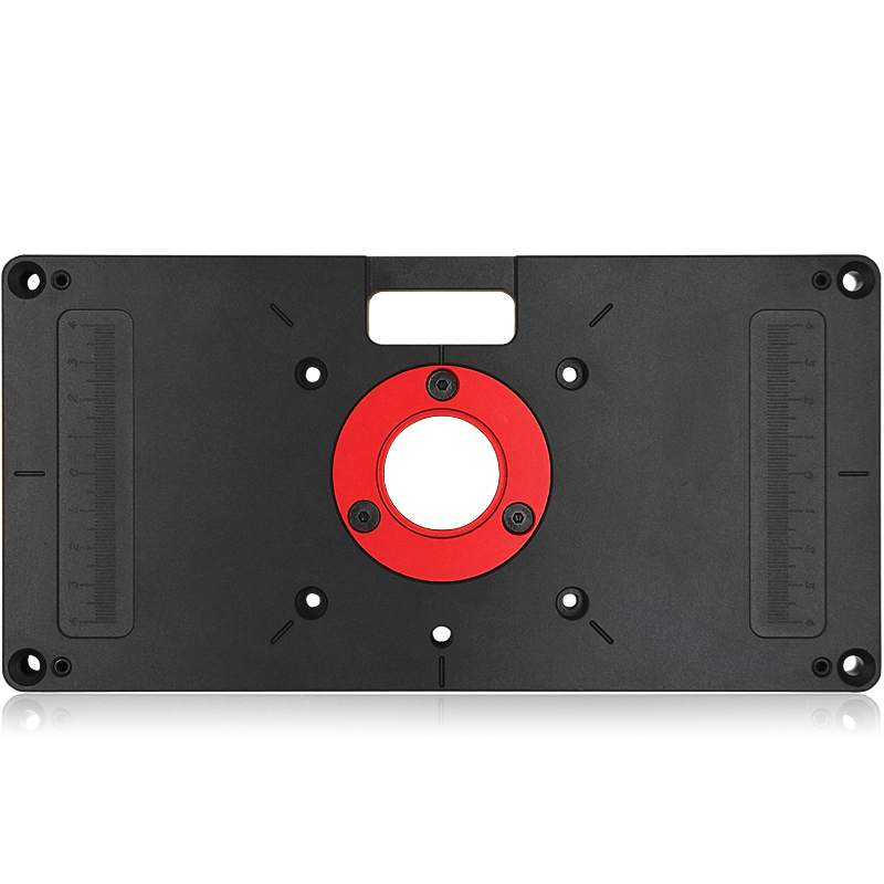Woodworking trimmer Flip-Chip plate with scale universal electric wood milling flip-chip aluminum alloy small Gong machine Flip-Chip table long Square