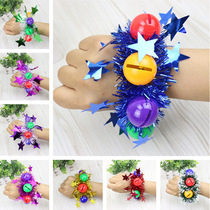 June 1 kindergarten childrens dancing wrist flower dance Bell hand flower table performance sequin bracelet square dance props