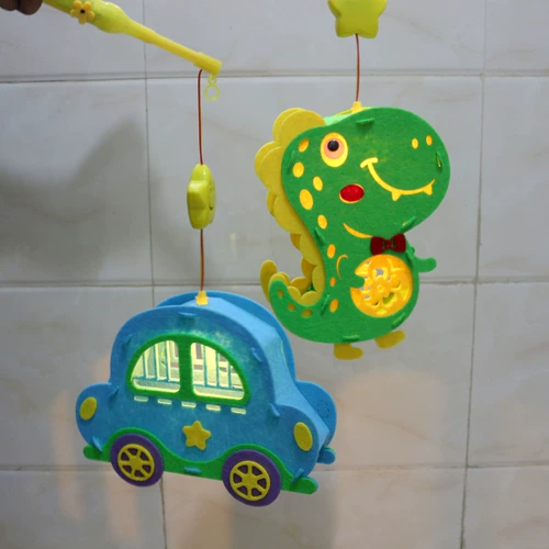 Портативный музыкальный мультяшный фонарь для детского сада, динозавр, DIY, поделки ручной работы