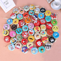 Japanese and Korean creative bearded cute girl cartoon tin box round mini portable key earphone coin purse