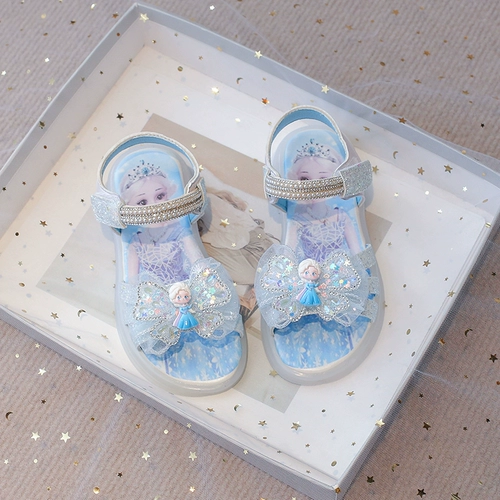 Блестящие сандалии, летние туфли для принцессы, детская пляжная обувь, мягкая подошва