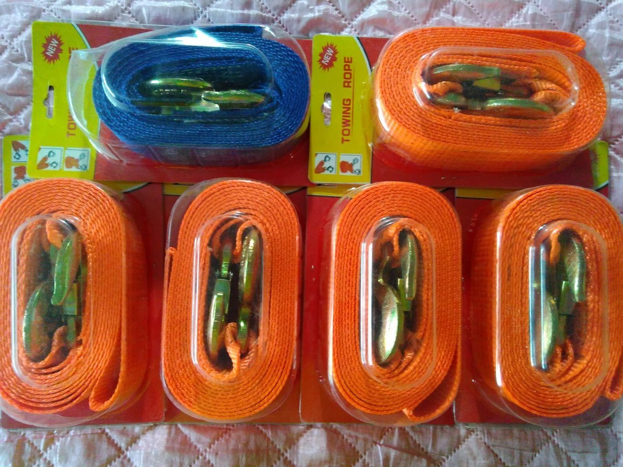 Car trolley rope double-layer polyester fiber emergency rescue trolley with traction rope car pull rope 3 tons 4 meters trolley belt