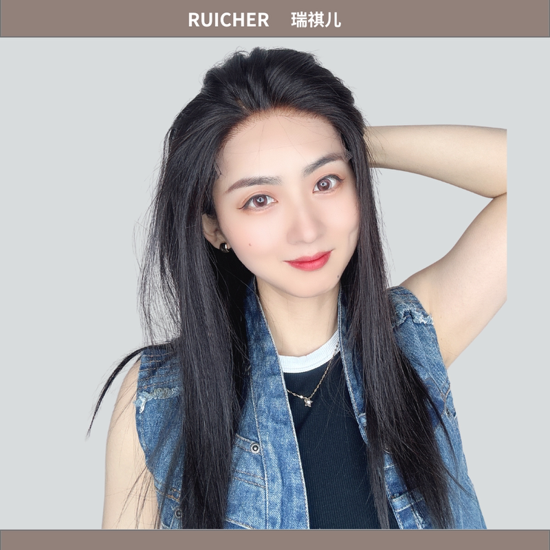 [Upgraded Lace] Wig for Women with Long Hair, Full Head Wig with Braids, First Love Style, Full Real Human Hair Summer Wig
