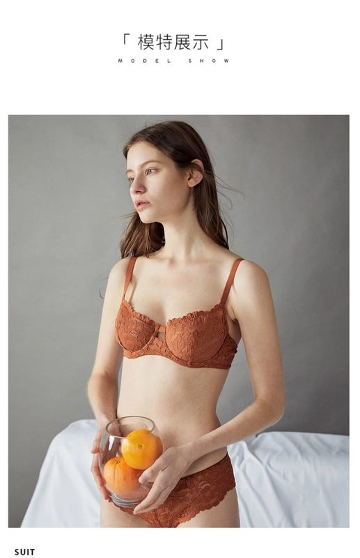 Venus phù hộ đồ lót ren Pháp phụ nữ mỏng ngực lớn tập hợp nhỏ gợi cảm siêu mỏng áo ngực trong suốt - Bộ đồ lót