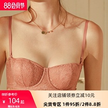 Venus blessing big chest small ultra-thin underwear womens thin small chest gathered bra Lace half cup bandeau bra