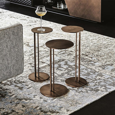 Italian light luxury round side table, minimalist modern and simple living room sofa side table, movable round table, mini coffee table
