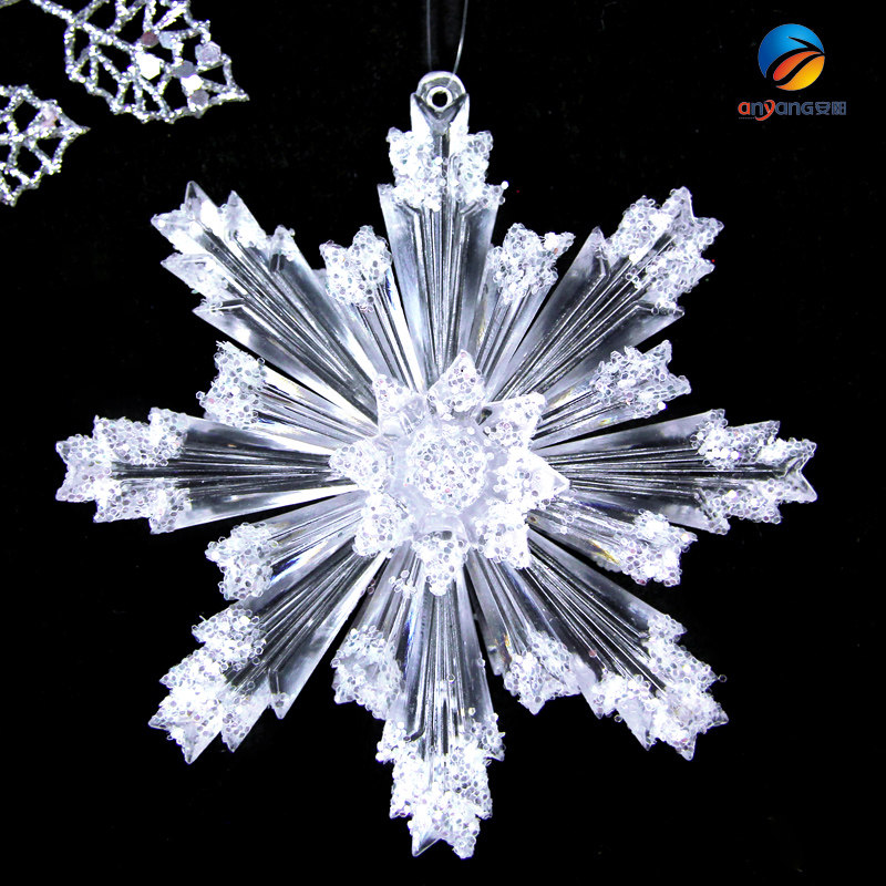 Christmas three-dimensional snowflake wedding stage snowflake background decoration props three-layer acrylic snowflake diamond