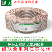  Green union AV137 Green union speaker line connected to the amplifier audio signal output and input speaker line 100 meters extension project