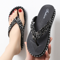 Fashion sandals female summer net red student Han Edition beach wearing in flat human slip bottom slip