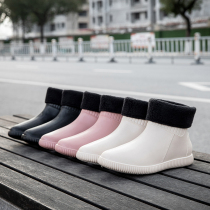 Plastic Home Outwear Waterproof Shoes Rain Shoes Rain Boots Women Fashion Short Cylinder Rubber Boots Non-slip Kitchen Work Cute Water Boots