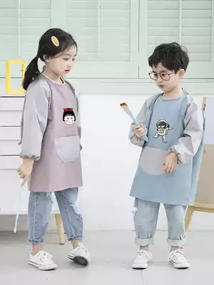 Children's long sleeve painting coat waterproof and anti-dirty air apron boy girl kindergarten art apron autumn and winter