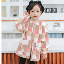 Childrens gown autumn and winter thick down jacket anti-dirty shirt girl long sleeve painting clothes baby eating bibs