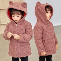 Baby gown autumn and winter womens long sleeve down jacket blouse thickened childrens painting apron children eat anti-dirty bibs