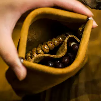 Handstring storage bag Qingyuan Zhai new handmade cowhide 108 long string play polishing large capacity dry Kun bag
