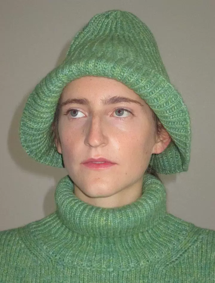 Шарф Paloma WOOL испанской покупки, смешанная шерсть, связанный шарф, милый п -грибной шерстяной шапка