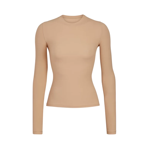 Эластичный цветной лонгслив, США, круглый воротник