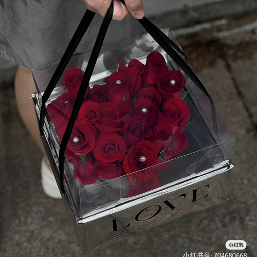 Портативная прозрачная подарочная коробка, серебряная льняная сумка, зеркальный эффект