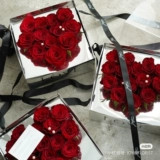 Портативная прозрачная подарочная коробка, серебряная льняная сумка, зеркальный эффект