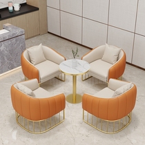 Light luxury clothing store Office reception room Sofa Milk tea shop Card seat Sofa Beauty salon club sofa coffee table combination